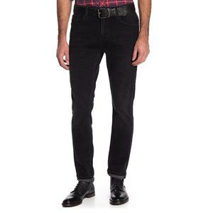 Hudson Jeans Men's Sartor Relaxed Skinny Leg Jeans Washed Out Denim Black Bases